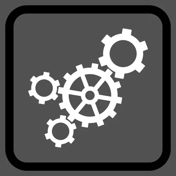 Mechanismus-Vektor-Symbol in einem Rahmen — Stockvektor