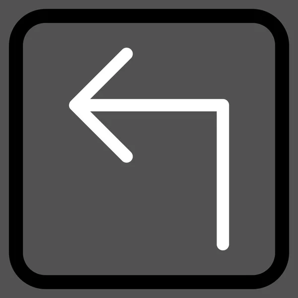 Gire a la izquierda icono del vector en un marco — Vector de stock