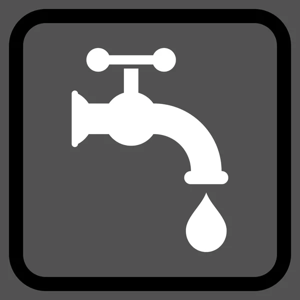 Vector de grifo de agua icono en un marco — Vector de stock