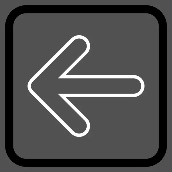 Afgeronde pijl links Vector Icon In een Frame — Stockvector