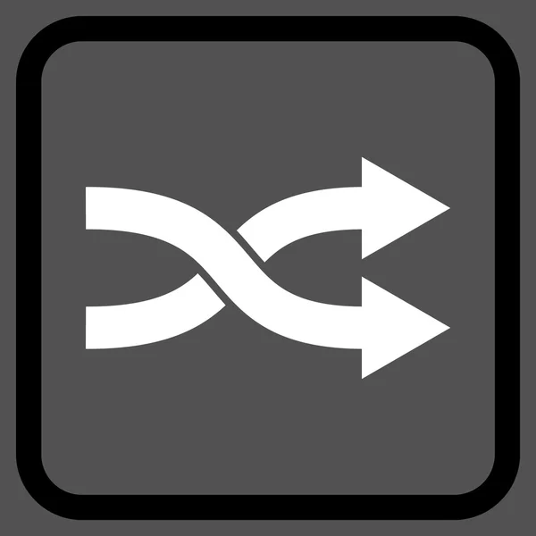 Shuffle Flechas Vector derecho icono en un marco — Vector de stock