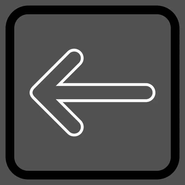 Freccia arrotondata Icona vettoriale sinistra in una cornice — Vettoriale Stock