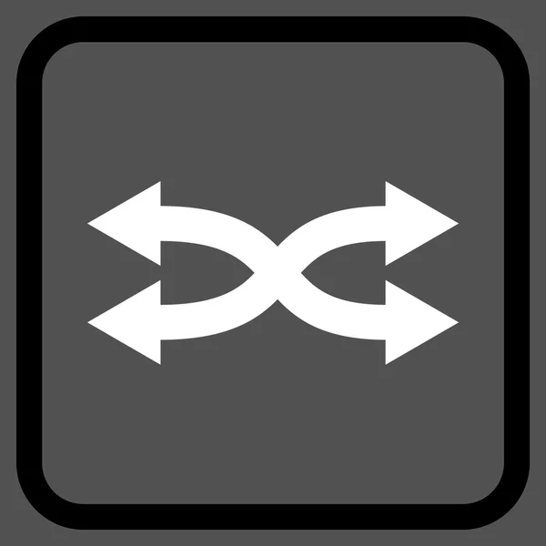 Shuffle Flechas Horizontal Vector icono en un marco — Vector de stock