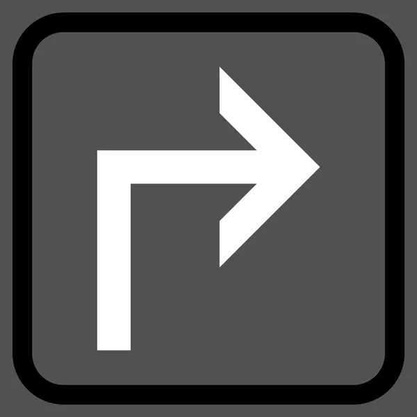 Juiste Vector Icon In een Frame draaien — Stockvector