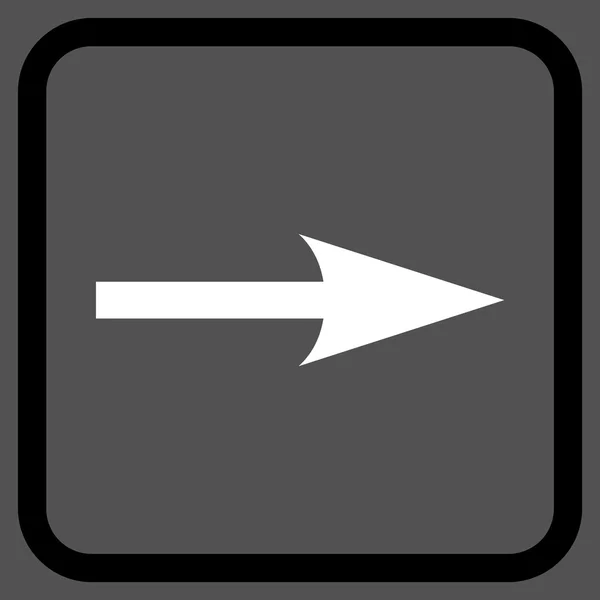 Het pictogram van de juiste Vector van de scherpe pijl In een Frame — Stockvector