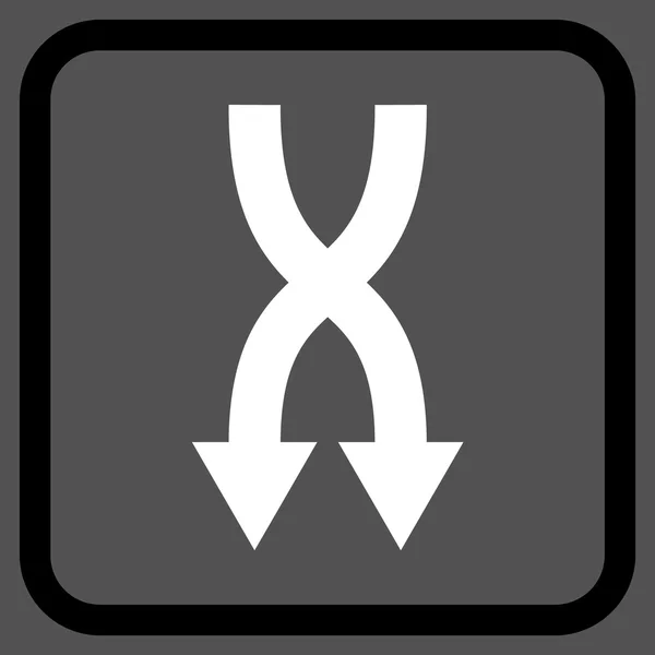 Shuffle Arrows Down Vector Icon In a Frame — Stock Vector