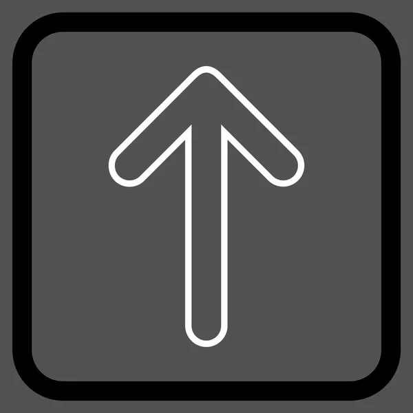 Seta arredondada para cima ícone do vetor em um quadro — Vetor de Stock