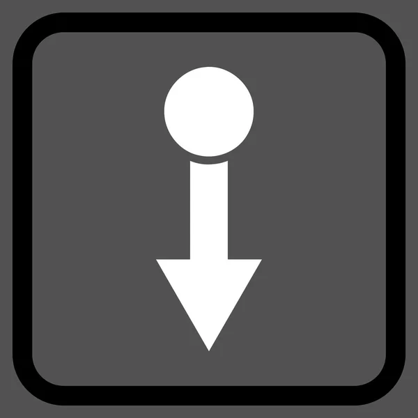 Puxe o ícone do vetor para baixo em uma moldura — Vetor de Stock