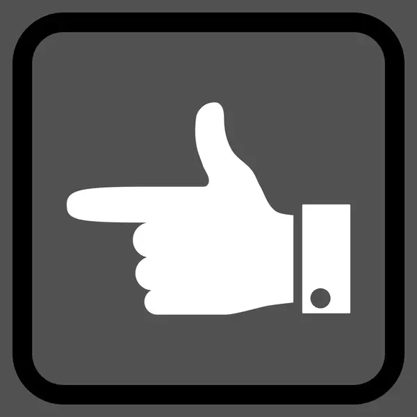 Ponteiro de mão esquerda vetor ícone em uma moldura — Vetor de Stock