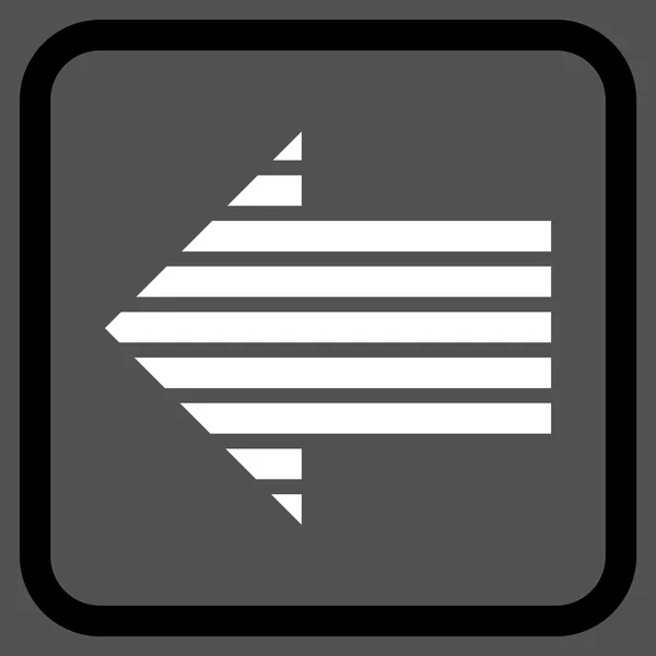 Flecha de la raya izquierda Vector icono en un marco — Archivo Imágenes Vectoriales
