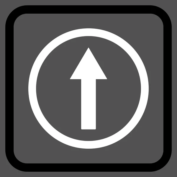 Icono de vector de flecha redondeada hacia arriba en un marco — Vector de stock
