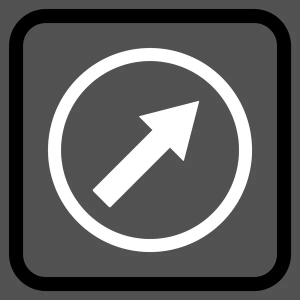 Icono de vector de flecha redondeada hacia arriba-derecha en un marco — Vector de stock
