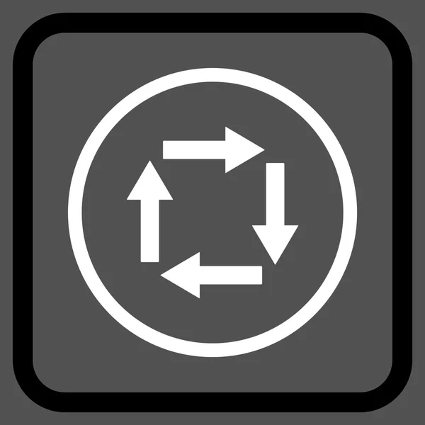 Krążenie Arrows wektor ikona w ramce — Wektor stockowy