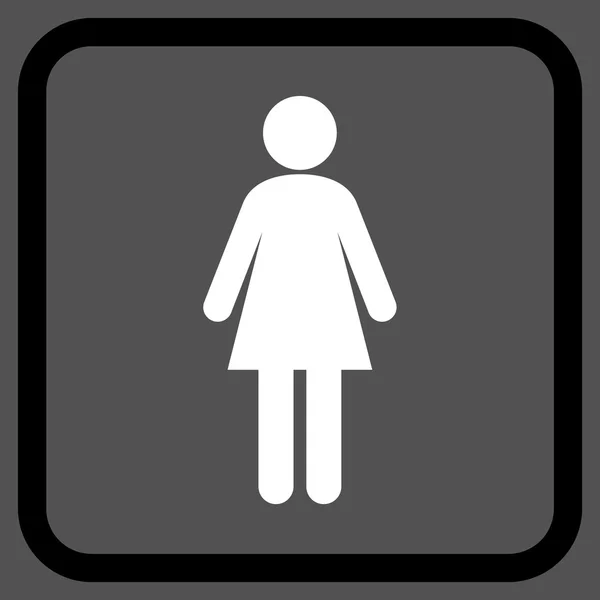 Γυναίκα εικονίδιο του φορέα σε ένα πλαίσιο — Διανυσματικό Αρχείο