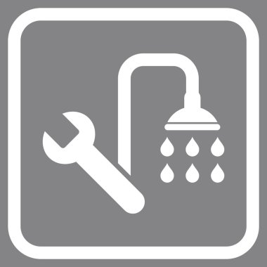 Sıhhi tesisat vektör simgesi bir çerçeve içinde