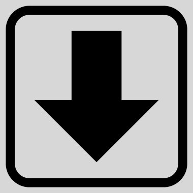Vektör simgesi bir çerçeve içinde aşağı ok