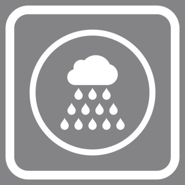 Yağmur bulutu vektör simgesi bir çerçeve içinde