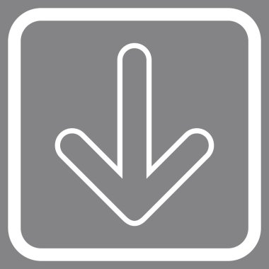 Vektör simgesi bir çerçeve içinde aşağı yönlü ok