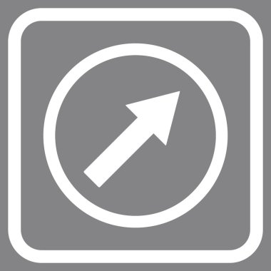 Yukarı sağ yuvarlak ok vektör simgesi bir çerçeve içinde