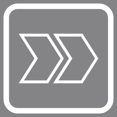 Üst karakter doğru vektör simgesi bir çerçeve içinde