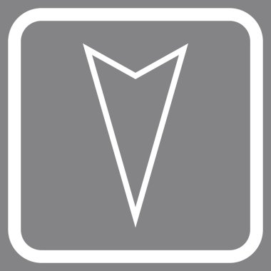 İşaretçi vektör simgesi bir çerçeve içinde aşağı