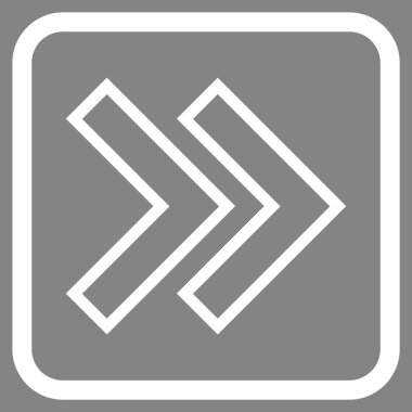 Üst karakter doğru vektör simgesi bir çerçeve içinde