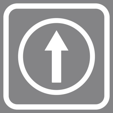 Bir çerçeve içinde yukarı yönlü ok vektör simgesi