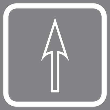 Vektör simgesi bir çerçeve içinde yukarı ok keskin