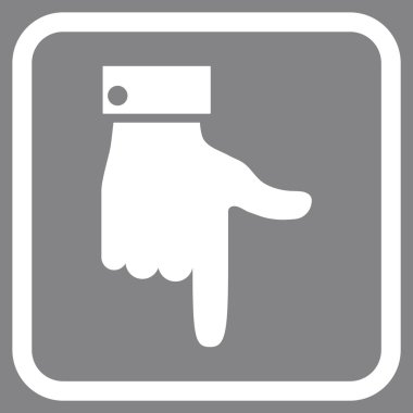 Vektör simgesi bir çerçeve içinde aşağı el işaretçisi