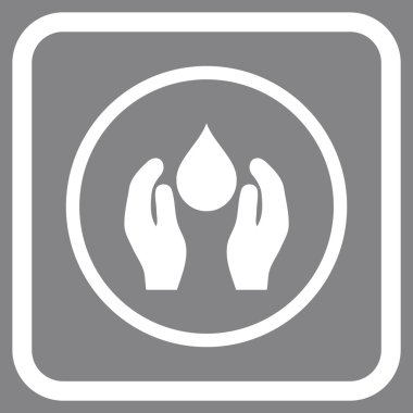 Su bakım vektör simgesi bir çerçeve içinde