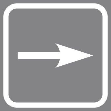 Keskin ok doğru vektör simgesi bir çerçeve içinde