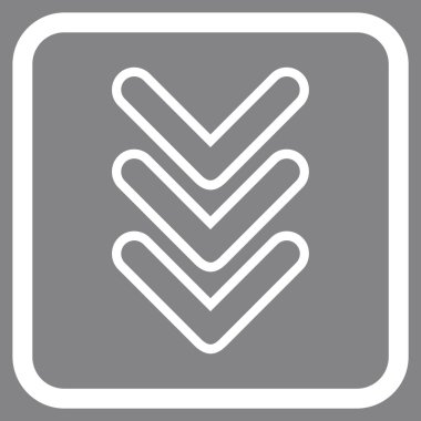 İşaretçi vektör simgesi bir çerçeve içinde aşağı üçlü