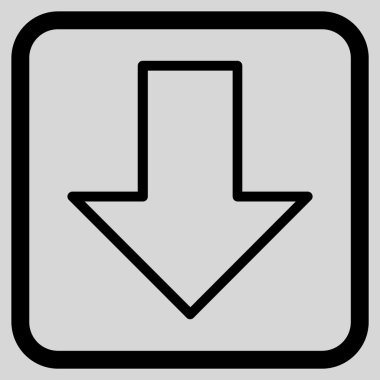 Vektör simgesi bir çerçeve içinde aşağı ok