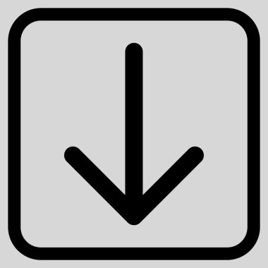 Vektör simgesi bir çerçeve içinde aşağı ok