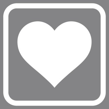 Aşk kalp vektör simgesi bir çerçeve içinde