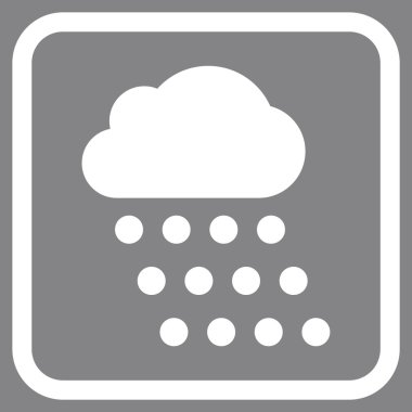 Yağmur bulutu vektör simgesi bir çerçeve içinde