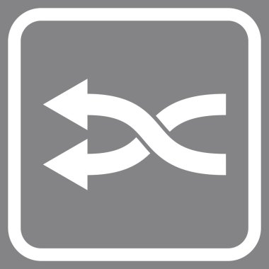 Shuffle oklar sol vektör simgesi bir çerçeve içinde