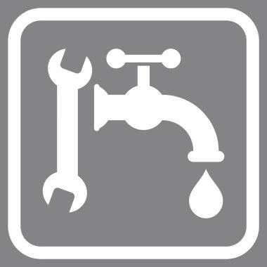 Sıhhi tesisat vektör simgesi bir çerçeve içinde