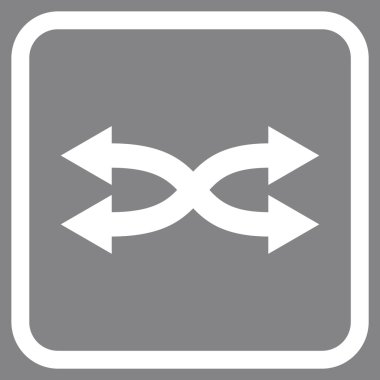 Shuffle okları yatay vektör simgesi bir çerçeve içinde