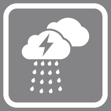 Fırtına bulutları vektör simgesi bir çerçeve içinde