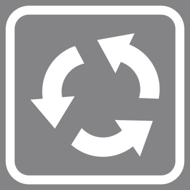 Geri dönüşüm vektör simgesi bir çerçeve içinde