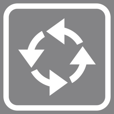 Geri dönüşüm vektör simgesi bir çerçeve içinde