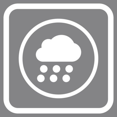 Yağmur bulutu vektör simgesi bir çerçeve içinde