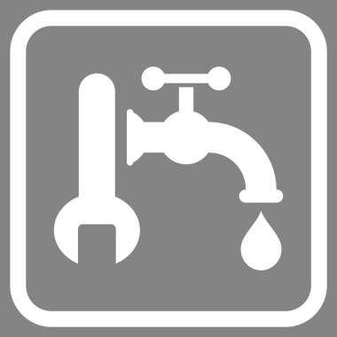 Sıhhi tesisat vektör simgesi bir çerçeve içinde