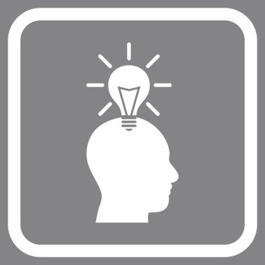 Dahi ampul vektör simgesi bir çerçeve içinde