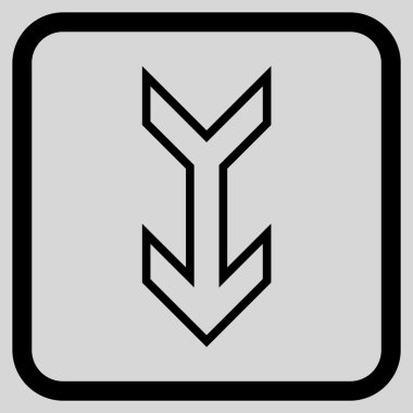 Vektör simgesi bir çerçeve içinde aşağı ok