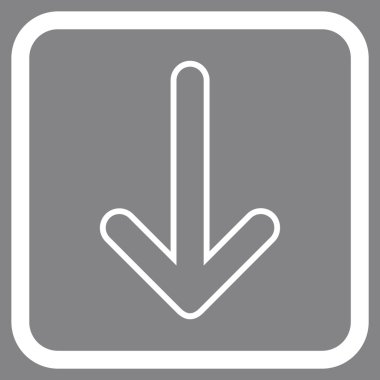 Vektör simgesi bir çerçeve içinde aşağı yönlü ok
