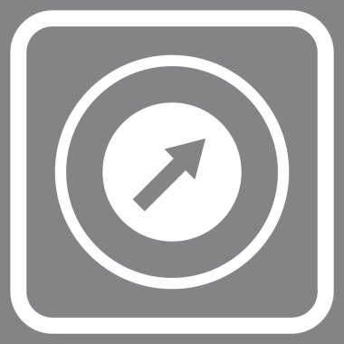 Yukarı sağ yuvarlak ok vektör simgesi bir çerçeve içinde