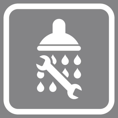 Duş sıhhi tesisat vektör simgesi bir çerçeve içinde