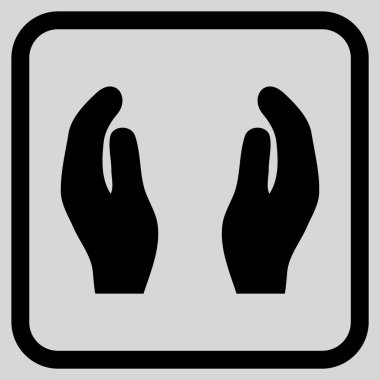 Alkış eller vektör simgesi bir çerçeve içinde